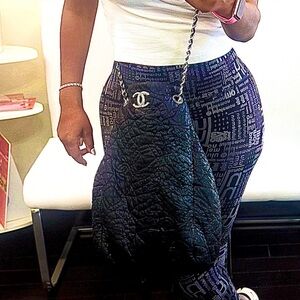 CHANEL Black Textured Shoulder Bag